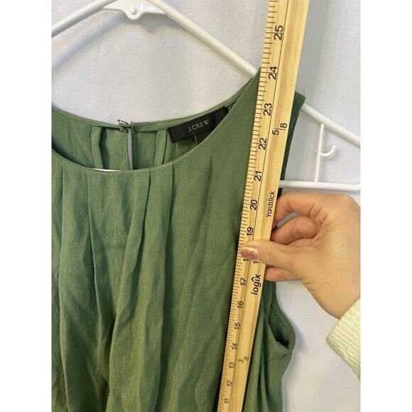 J Crew Size 6 Tiered Viscose Crepe Sleeveless Blouse‎ Layered Fern Green - Picture 5 of 11